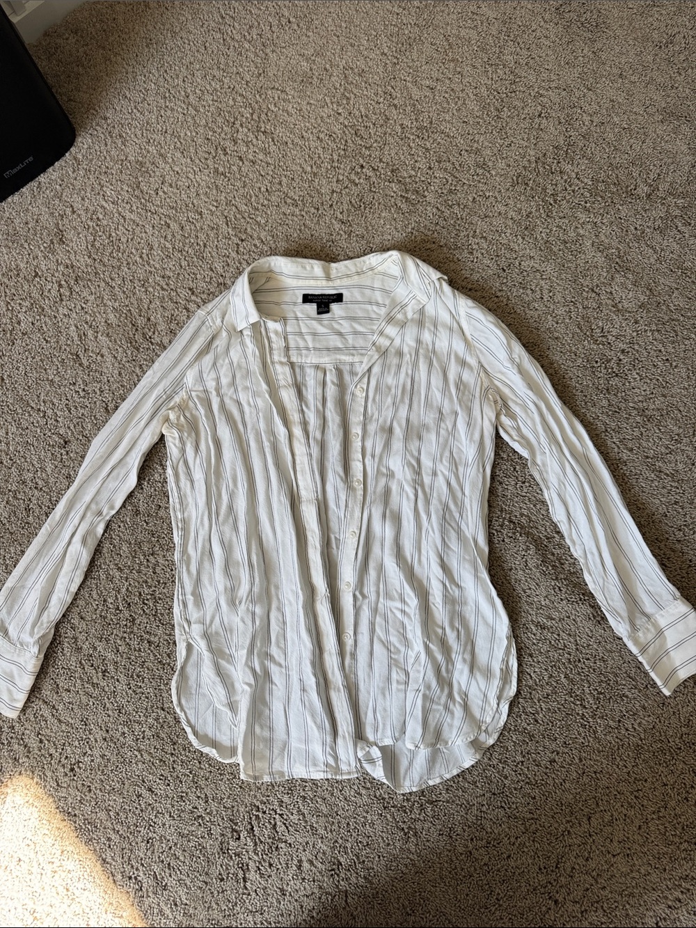 Black and White Striped Button Up